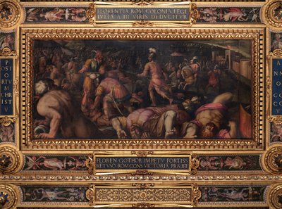 Nederlag til Radagasio under Fiesole av Giorgio Vasari