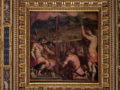 Stiftelsen av Florentia, en romersk bosetning av Giorgio Vasari