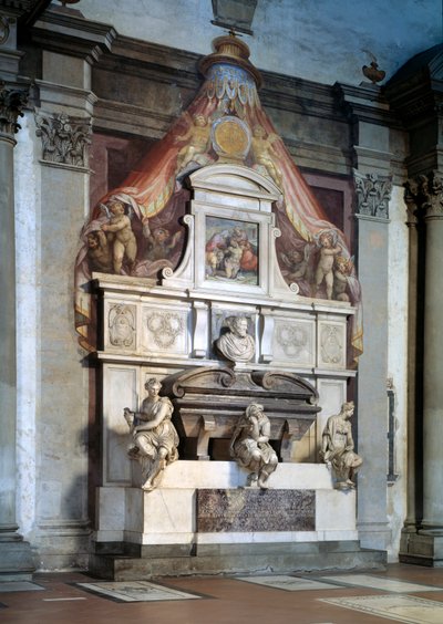 Begravelsesmonument til hyllest til billedhuggeren og arkitekten fra renessansen Michelangelo av Giorgio Vasari