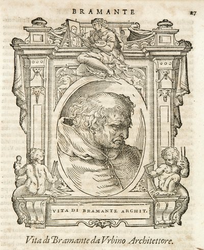 Milan, Biblioteca Braidense, Vite de piv excellent, Giorgio Vasari 1568, Bramante av Giorgio Vasari