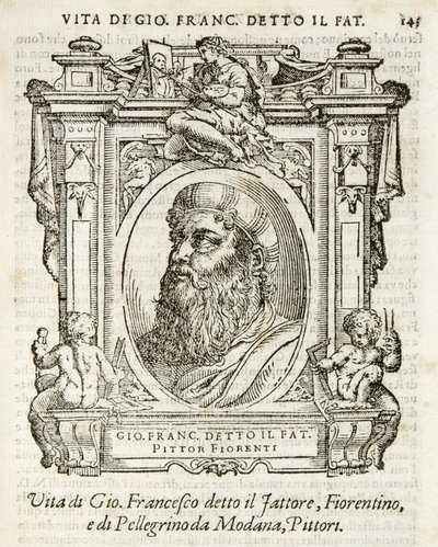 Milan, Biblioteca Braidense, Vite de piv excellent, Giorgio Vasari 1568, Giovan Francesco Penni kalt Il Fattore av Giorgio Vasari