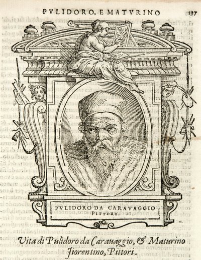 Milan, Biblioteca Braidense, Vite de piv excellent, Giorgio Vasari 1568, Polidoro da Caravaggio av Giorgio Vasari