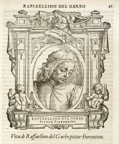 Milan, Biblioteca Braidense, Vite de piv excellent, Giorgio Vasari 1568, Raffaellino del Garbo av Giorgio Vasari