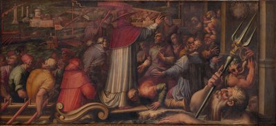Pave Eugene IV går i land ved Leghorn for å søke tilflukt i Firenze, 1563-1565 av Giorgio Vasari