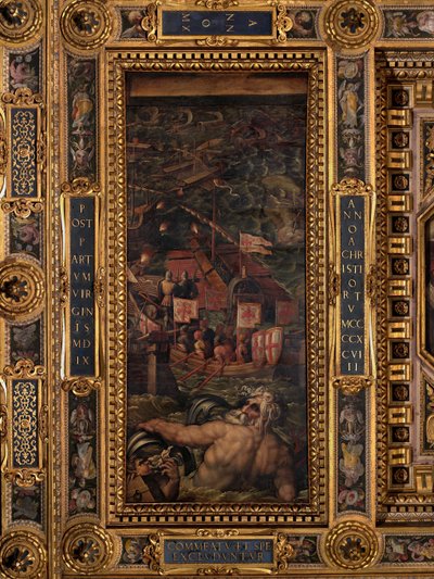 Sjøkamp mellom florentinere og pisanere av Giorgio Vasari