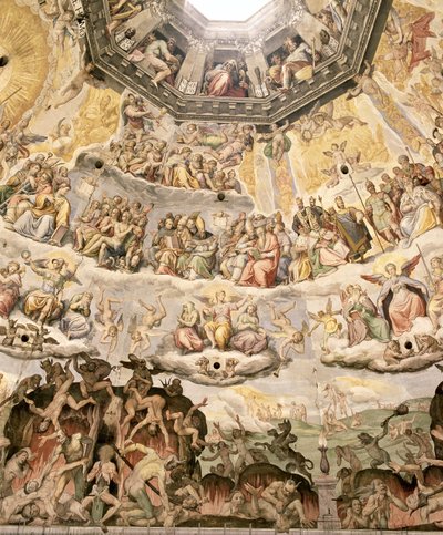 The Last Judgement, detalj fra kuppelen til Duomo, 1572-79 av Giorgio Vasari