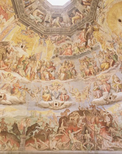 The Last Judgement, detalj fra kuppelen til Duomo av Giorgio and Zuccari Federico  Vasari
