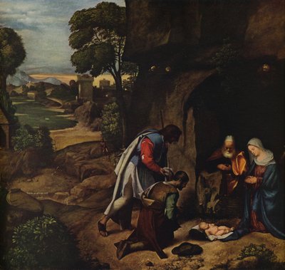 Hyrdenes tilbedelse, 1505-1510 av Giorgione da Castelfranco