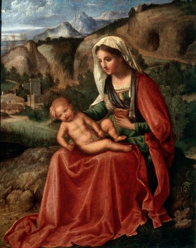 Jomfruen og barnet i et landskap, c1503 av Giorgione da Castelfranco