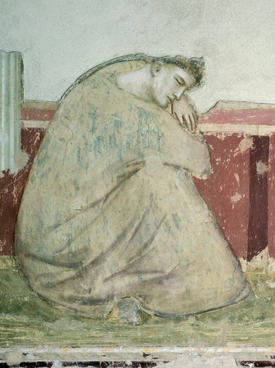 Åpenbaring av St Francis til St Anthony, av Giotto (1267-1337), fresco, detalj, basilikaen Santa Croce, Bardi Chapel, Firenze, 1325-1330 av Giotto (c.1266-1337)