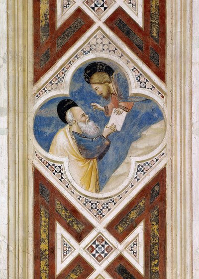 Gud befaler Esekiel å spise rulle og deretter rapportere innholdet til Israels folk, Detalj fra fresker, av Giotto av Giotto (c.1266-1337)