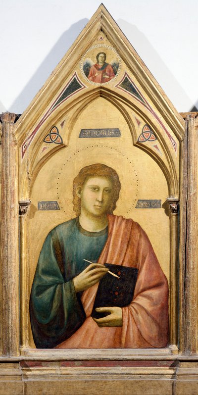 St John Evangelist, detalj fra Badia Polyptych, ca 1300, av Giotto (1267-1337), tempera på panel, 91x334 cm av Giotto (c.1266 1337)