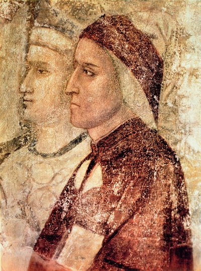 Paradise, detalj av Dante Alighieri (1265-1321) ca. 1336 av Giotto di Bondone school of Giotto di Bondone school of