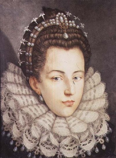 Katarina av Østerrike, hertuginne av Savoy, kone til Carlo Emanuele I (r.1580-1630) av Giovanna Garzoni