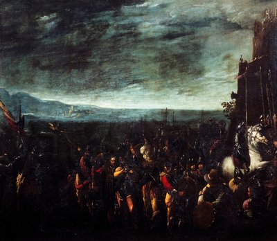 marsjerende soldater (olje på lerret) av Giovanni Donducci