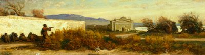 Tyrkere nær et tempel, av Giovanni, kjent som Nino Costa (1826-1903). av Giovanni Costa