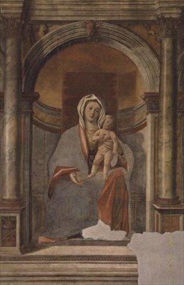 Madonna og barn (fresco) av Giovanni Buonconsiglio