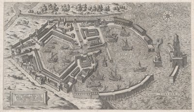 Mirror of Roman Magnificence: Port of Roma, 1581., 1581. av Giovanni Ambrogio Brambilla