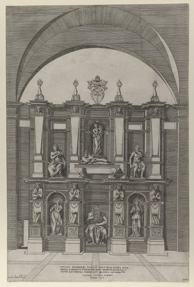 Mirror of Roman Magnificence: Sepulcher of Julius II, 1582., 1582. av Giovanni Ambrogio Brambilla