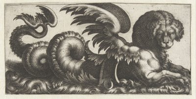 Vinget sel med en slags sal på ryggen Frisere med sjømonstre (serietittel) av Giovanni Andrea Maglioli