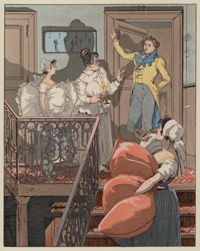 Scene fra La Dame de Gai-Fredon, av Quatrelles (Ernest LEpine) av Giovanni Antonio Bazzi after Sodoma