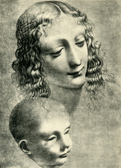Jomfruens og barnets overhoder, c1492-1494, 1943. av Giovanni Antonio Boltraffio