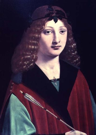 Portrett av en gutt med en pil (panel) av Giovanni Antonio Boltraffio