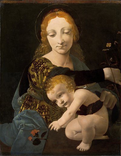 Jomfruen og barnet (The Madonna of the Rose) av Giovanni Antonio Boltraffio
