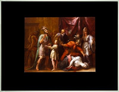 Lucretias død (lerret) av Giovanni Antonio Burrini or Burino