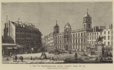 En utsikt over Northumberland House, Charing Cross, i 1753 av Giovanni Antonio Canal
