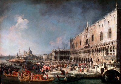 Ankomst av den franske ambassadøren i Venezia, 1725-1726. av Giovanni Antonio Canal