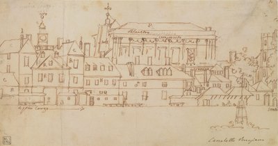 Horse Guards, London (penn og blekk på papir) av Giovanni Antonio Canal