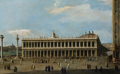 Biblioteket og Piazzetta, Venezia, fra Dogepalasset, av Giovanni Antonio Canal