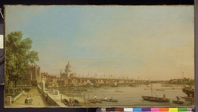 Themsen fra terrassen til Somerset House ser mot St. Paul