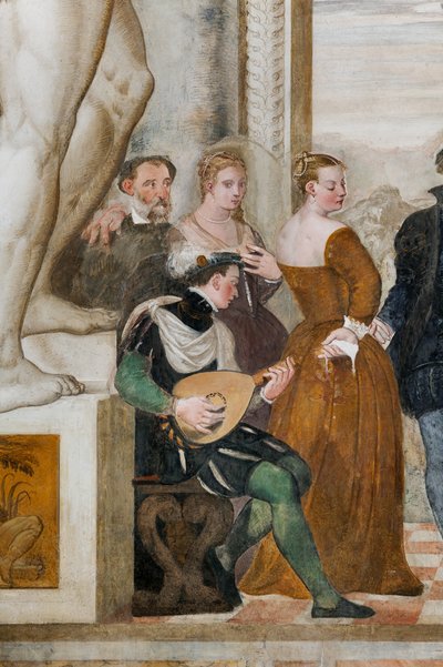 Invitasjon til dansen, hovedsalen, ca. 1570 (fresco) av Giovanni Antonio Fasolo