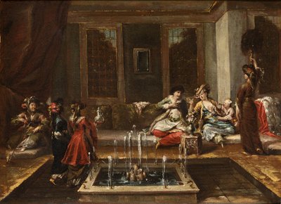 Armensk interiør eller Orient Scene par Guardi, Giovanni Antonio (1699-1760). Olje på lerret, størrelse: 44x61,5 av Giovanni Antonio Guardi