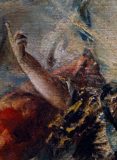 Englens arm velsigner Tobias, detalj fra Tobias ekteskap, høyre del av Giovanni Antonio Guardi