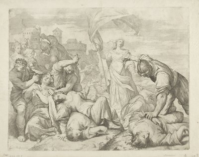 Martyrdommen til Saint Ursula og hennes følgesvenner av Giovanni Antonio Lorenzini
