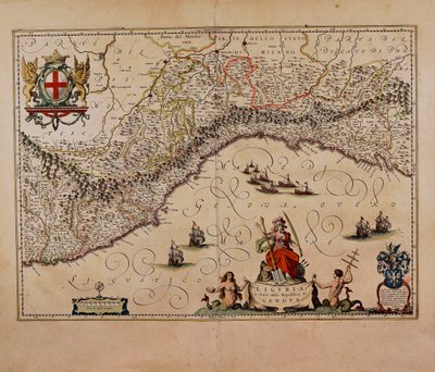 Kart over Liguria-regionen, av Giovanni Antonio Magini av Giovanni Antonio Magini