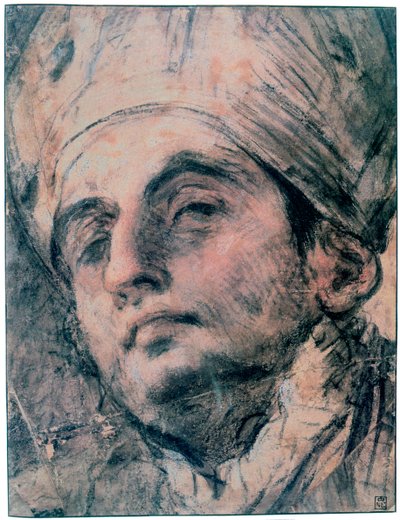 Portrettstudie, c1676-1727 av Giovanni Antonio Pellegrini