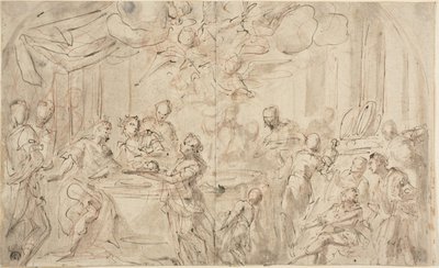 Salome med hodet til døperen Johannes før Herodes av Giovanni Antonio Pellegrini