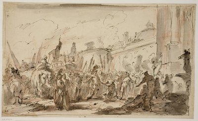 Hodet til Pompeius presenterte for Cæsar av Giovanni Antonio Pellegrini