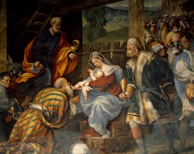 Tilbedelse av magiene av Giovanni Antonio Pordenone