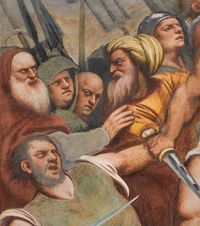 Central Aisle, First South Span, Kristus spikret til korset, Pordenone av Giovanni Antonio Pordenone