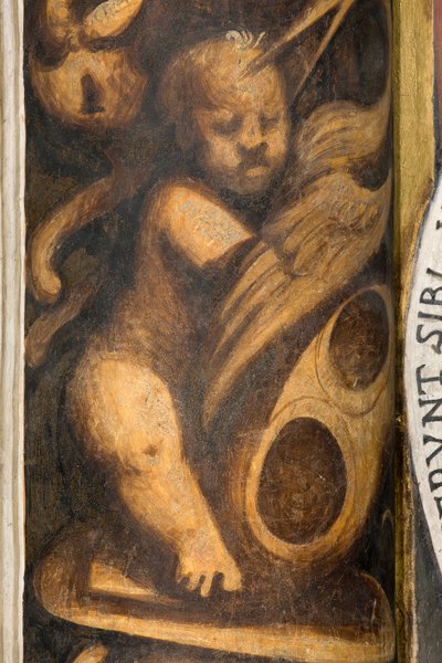 Central Ave, Lesena Upper Part Above Capital First and Second Span South, IL Pordenone, Putto, Detail av Giovanni Antonio Pordenone