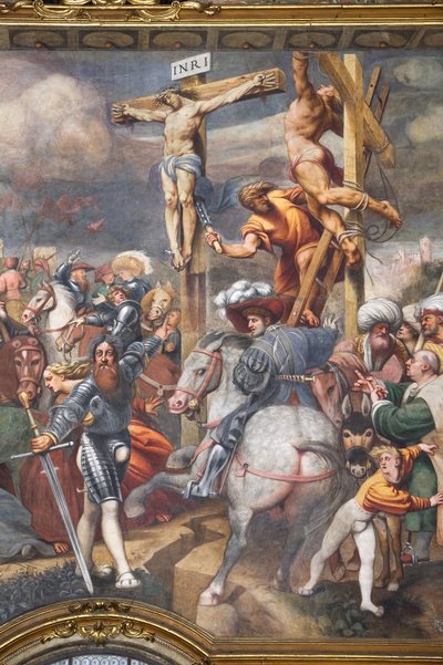 Korsfestelse, detalj av 2562703 og 2562705 av Giovanni Antonio Pordenone