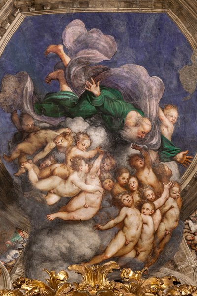 Gud som skaper blant engler, ca. 1529 (fresco) av Giovanni Antonio Pordenone