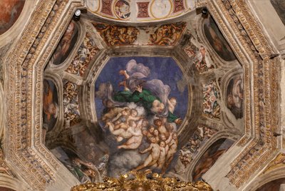 Gud som skaper blant engler, ca. 1529 av Giovanni Antonio Pordenone