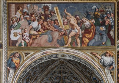 Jesus faller under korset av Giovanni Antonio Pordenone