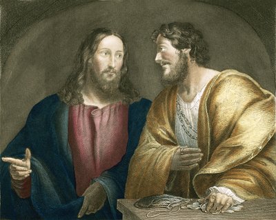 Jesus rekrutterer Matteus som en disippel av Giovanni Antonio Pordenone